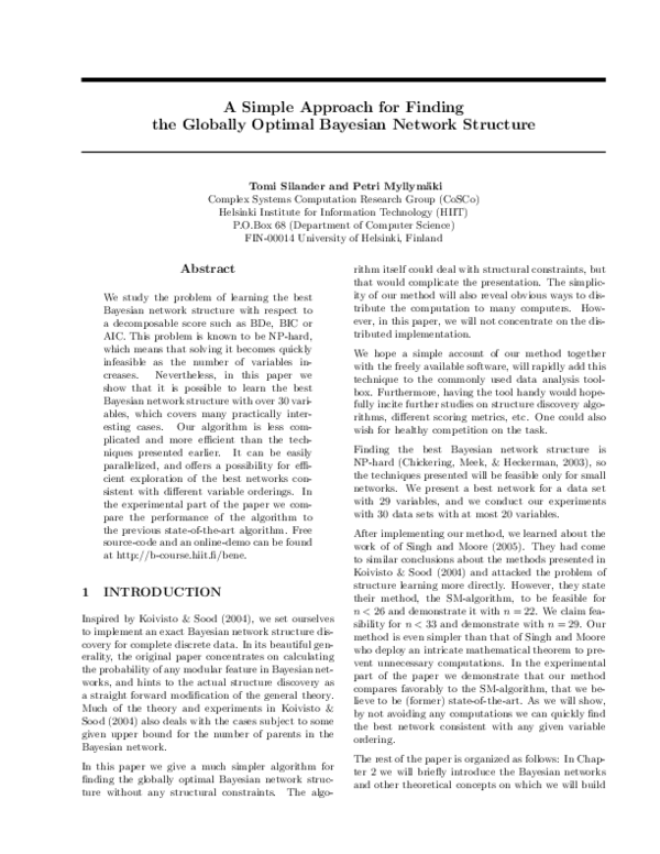 (PDF) A simple approach for finding the globally optimal Bayesian ...