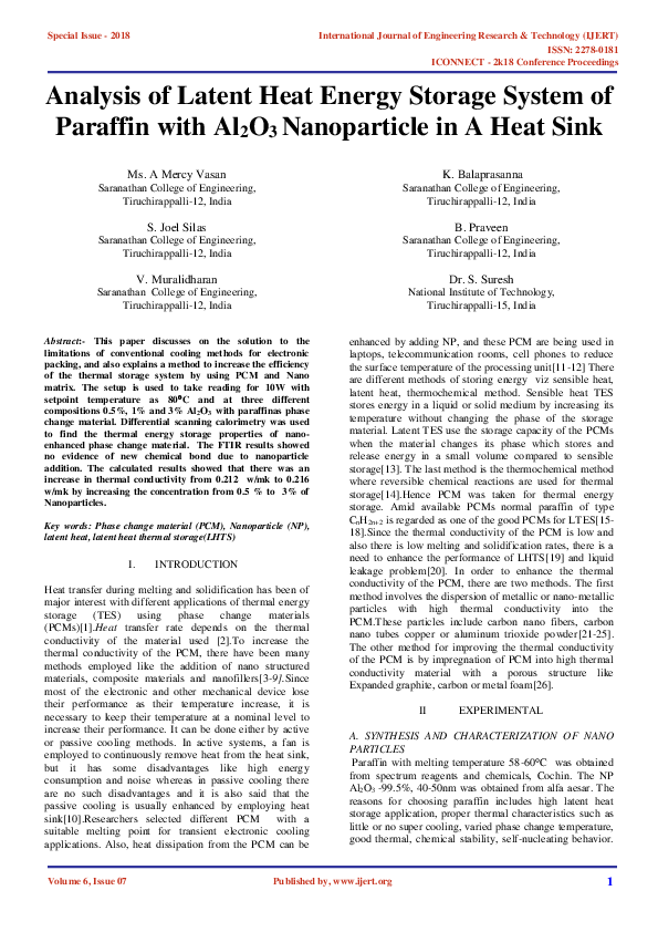 PDF) IJERT-Analysis of Latent Heat Energy Storage System of 