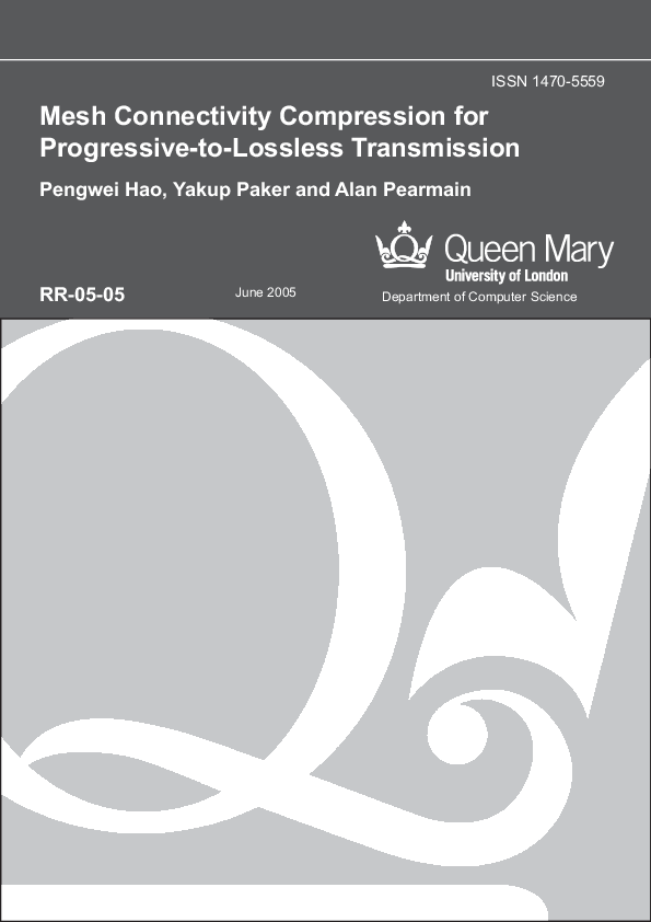 (PDF) Mesh Connectivity Compression for Progressive-to-Lossless ...