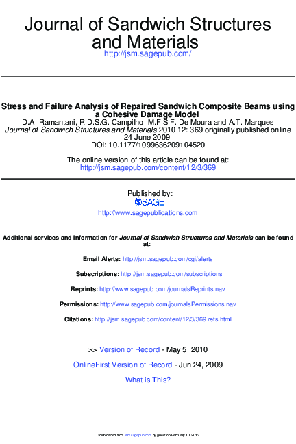 (PDF) Stress and Failure Analysis of Repaired Sandwich Composite Beams ...