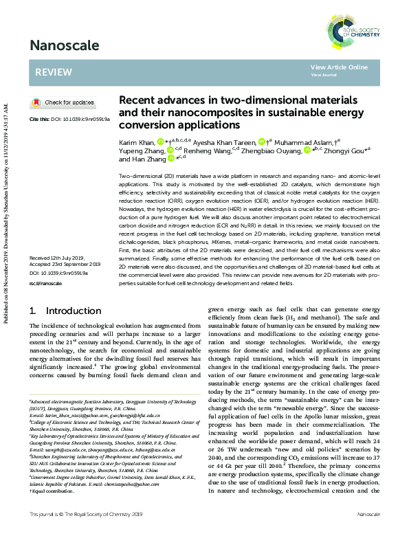 (PDF) Recent advances in two-dimensional materials and their ...