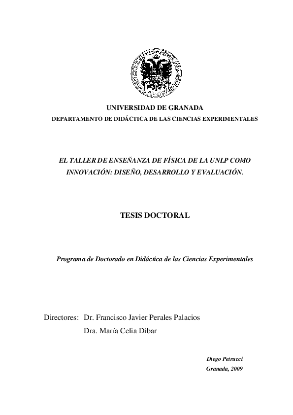 (PDF) El taller de enseñanza de física de la UNLP como innovación ...