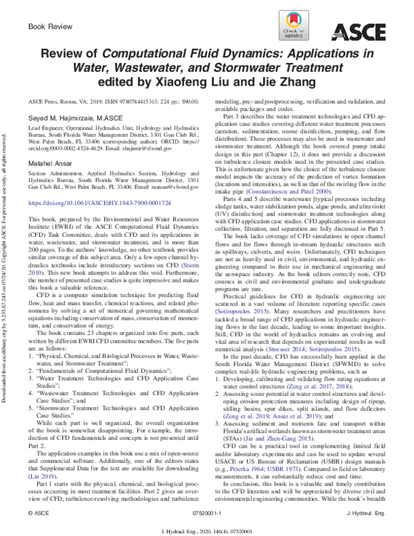 (PDF) Review of Computational Fluid Dynamics: Applications in Water ...