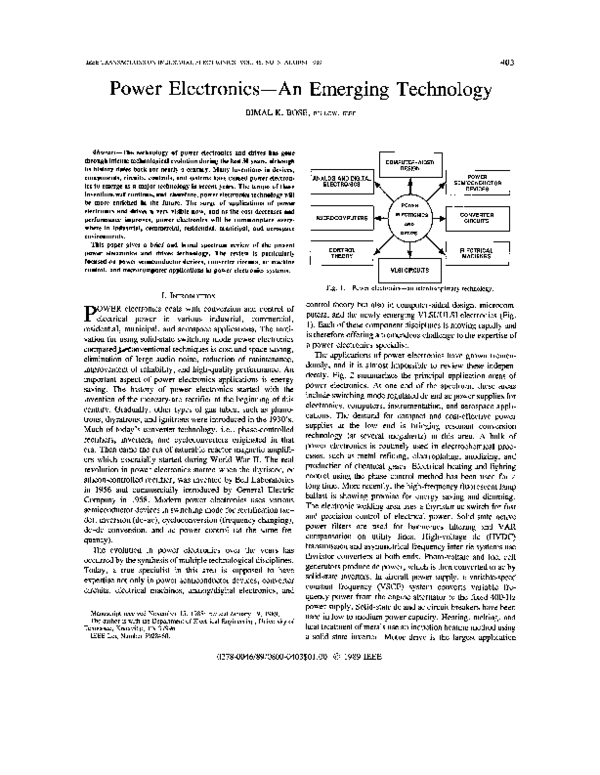 (PDF) Power electronicsan emerging technology Bimal Bose Academia.edu