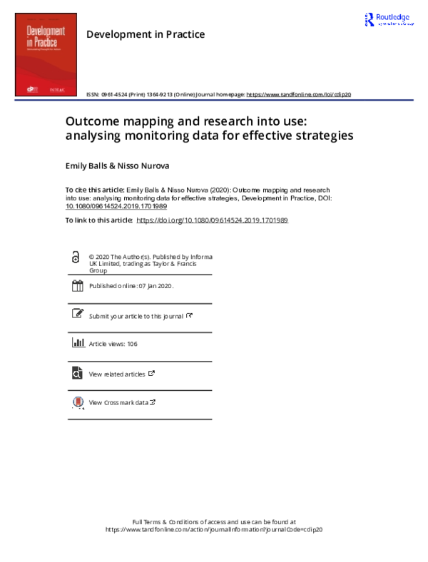(PDF) Outcome mapping and research into use: analysing monitoring data ...