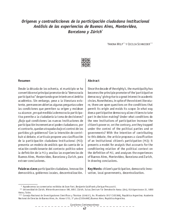 (PDF) Orígenes y contradicciones de la