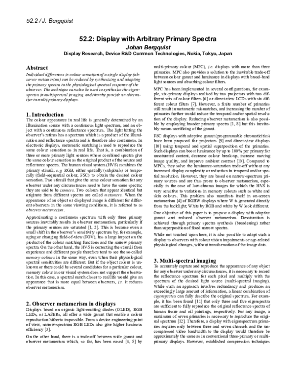 (PDF) 52.2: Display with Arbitrary Primary Spectra