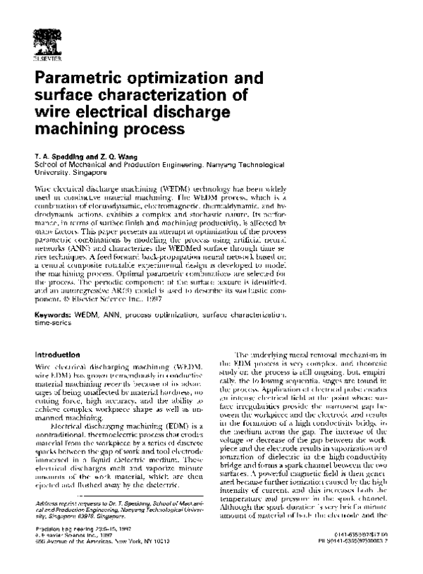 (PDF) Parametric optimization and surface characterization of wire ...