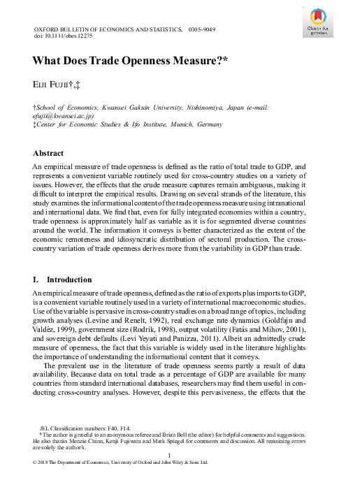 (PDF) What Does Trade Openness Measure?