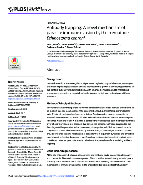 (PDF) Antibody trapping: A novel mechanism of parasite immune evasion ...