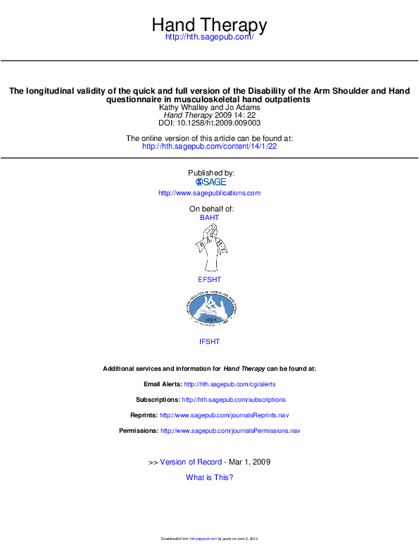 (PDF) The longitudinal validity of the quick and full version of the ...