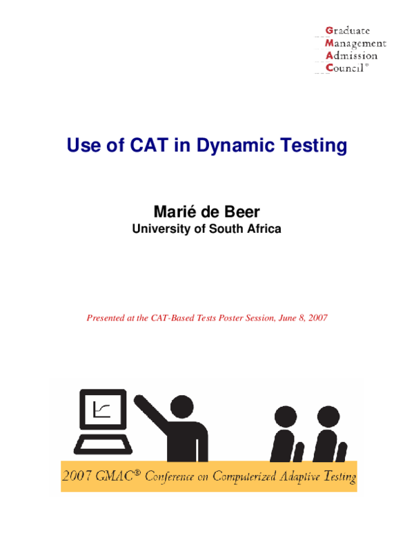 (PDF) Use of CAT in Dynamic Testing