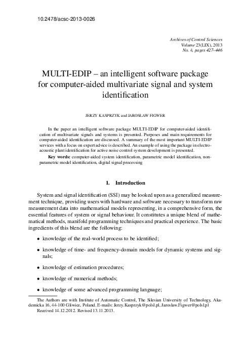 (PDF) MULTI-EDIP – an intelligent software package for computer-aided ...