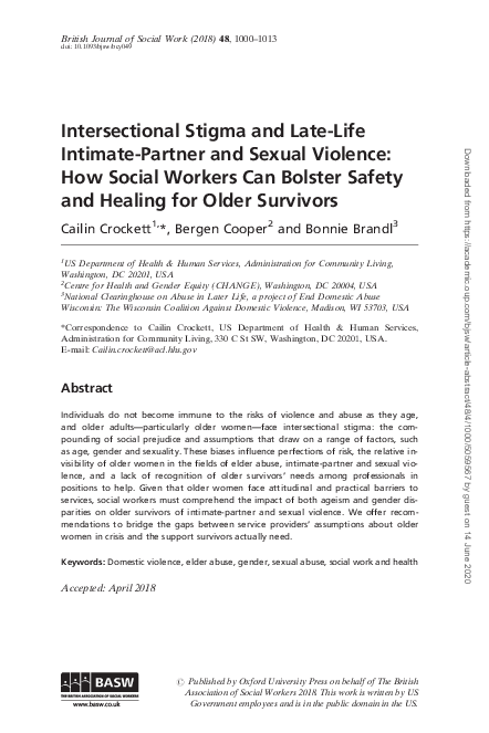 (PDF) Intersectional Stigma and Late-Life Intimate-Partner and Sexual ...