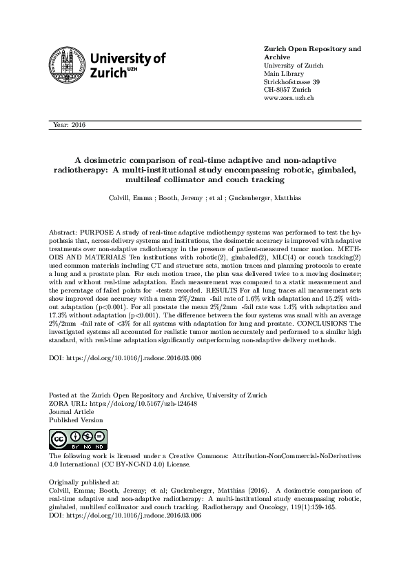 (PDF) A dosimetric comparison of real-time adaptive and non-adaptive ...