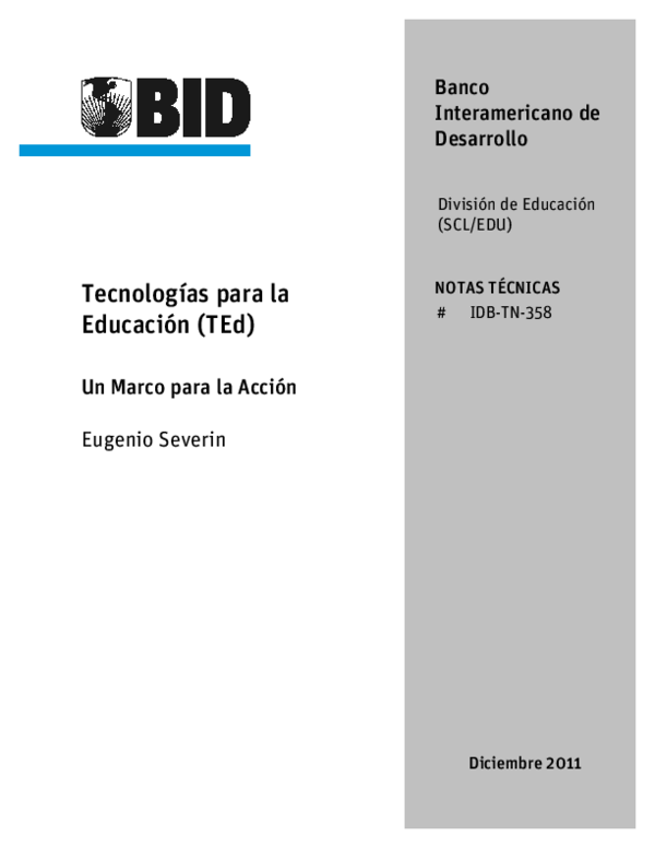  PDF Tecnolog As Para La Educaci N TEd Un Marco Para La Acci N 