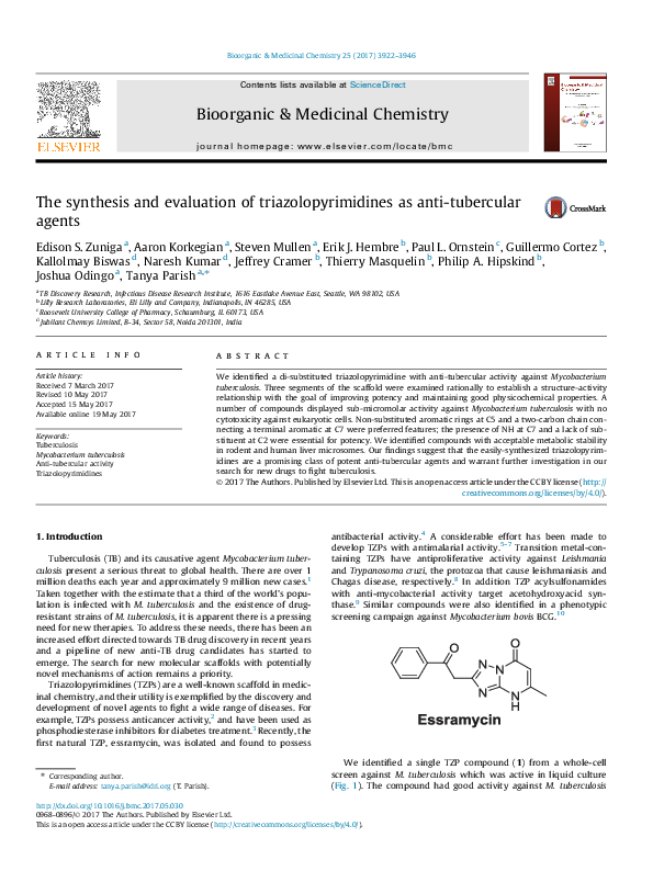 (PDF) The synthesis and evaluation of triazolopyrimidines as anti ...