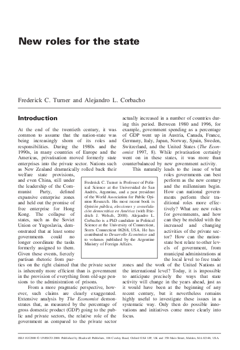 (PDF) New roles for the state