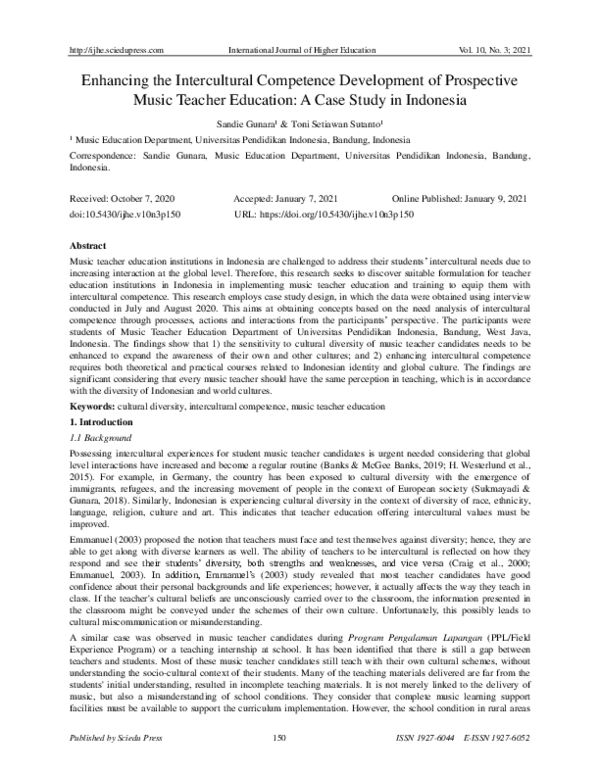 (PDF) Enhancing the Intercultural Competence Development of Prospective ...