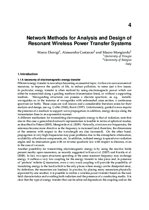 (PDF) Network Methods for Analysis and Design of Resonant Wireless ...