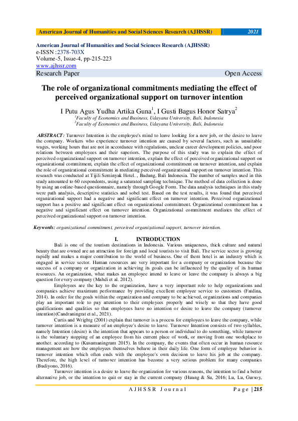 (PDF) The role of organizational commitments mediating the effect of ...