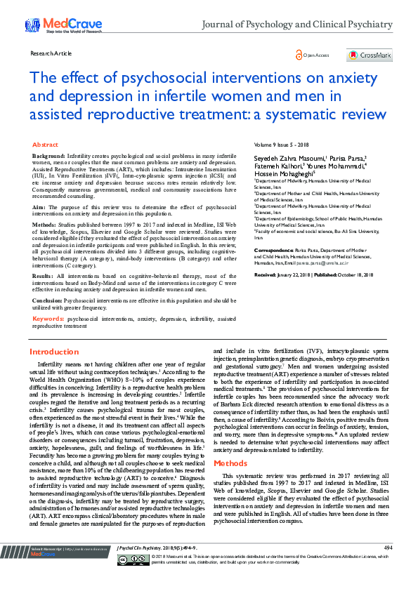 (PDF) The effect of psychosocial interventions on anxiety and ...
