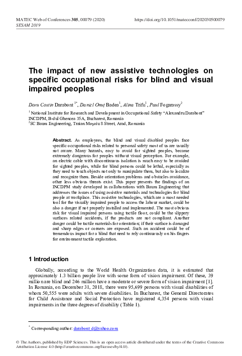 (PDF) The impact of new assistive technologies on specific occupational ...