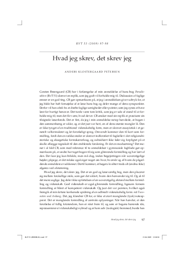 (PDF) Hvad jeg skrev, det skrev jeg