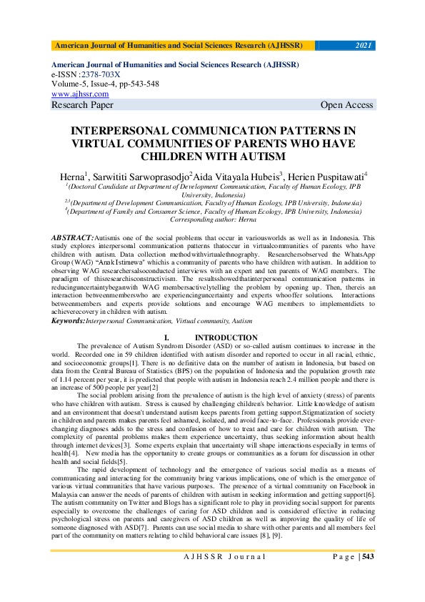 (PDF) INTERPERSONAL COMMUNICATION PATTERNS IN VIRTUAL COMMUNITIES OF ...