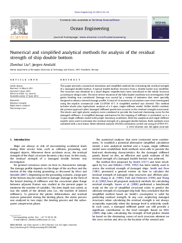 (PDF) Numerical and simplified analytical methods for analysis of the ...