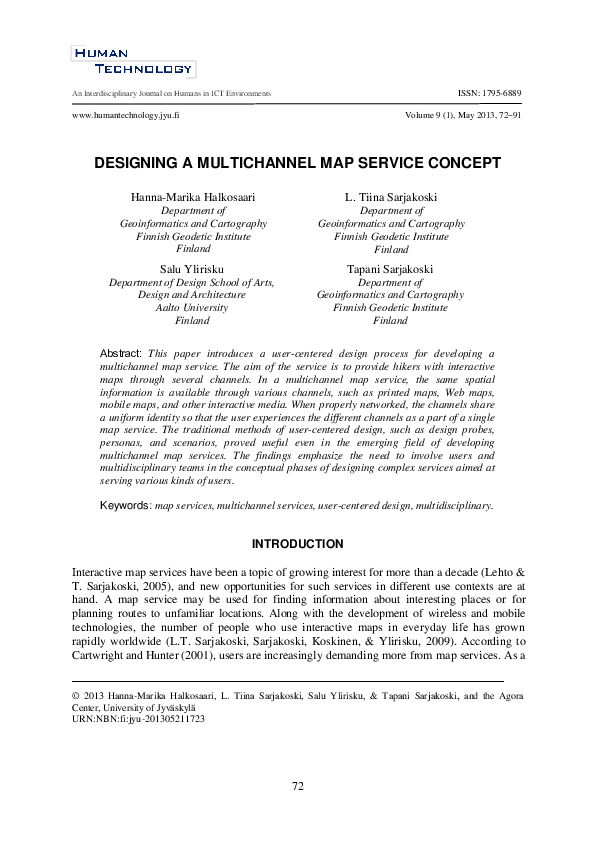 (PDF) Designing a Multichannel Map Service Concept