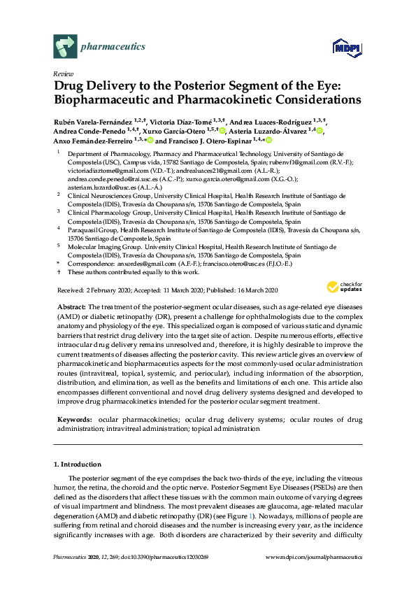 (PDF) Drug Delivery to the Posterior Segment of the Eye ...