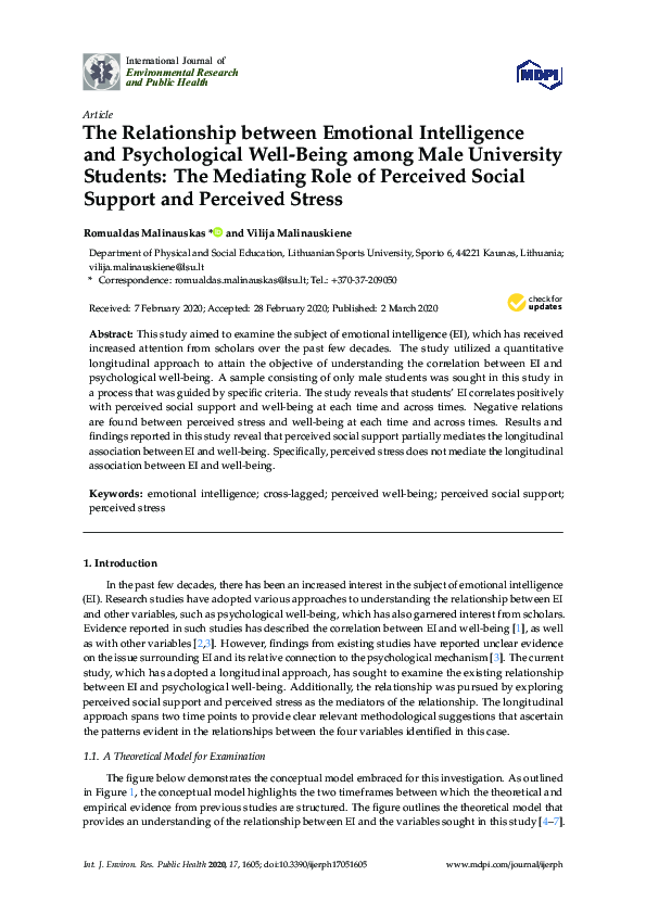 (PDF) The Relationship between Emotional Intelligence and Psychological ...