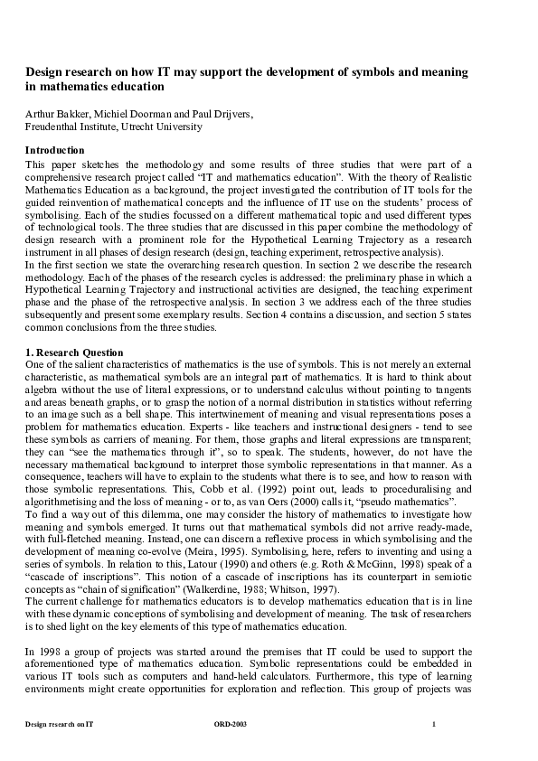 (PDF) Design Research on How IT May Support the Development of Symbols ...