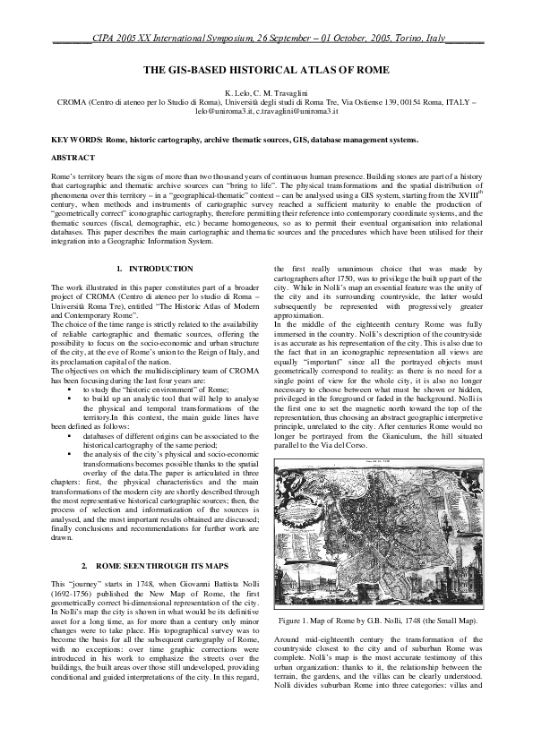 (PDF) The GISbased historical atlas of Rome Keti Lelo Academia.edu