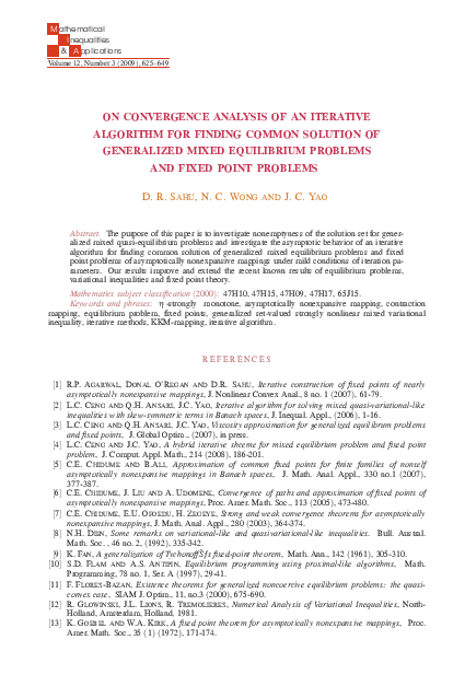 (PDF) On convergence analysis of an iterative algorithm for finding ...