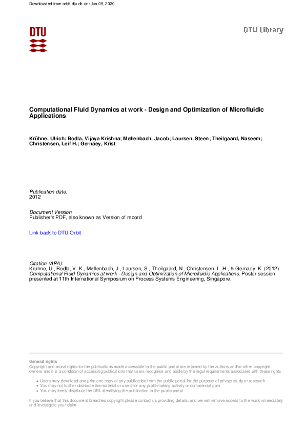 (PDF) Computational Fluid Dynamics at work - Design and Optimization of ...