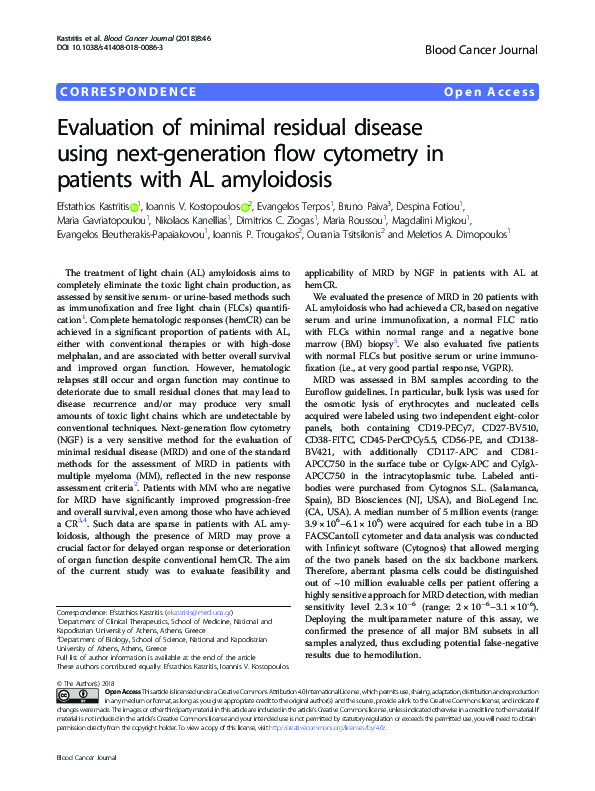 (PDF) Evaluation of minimal residual disease using next-generation flow ...