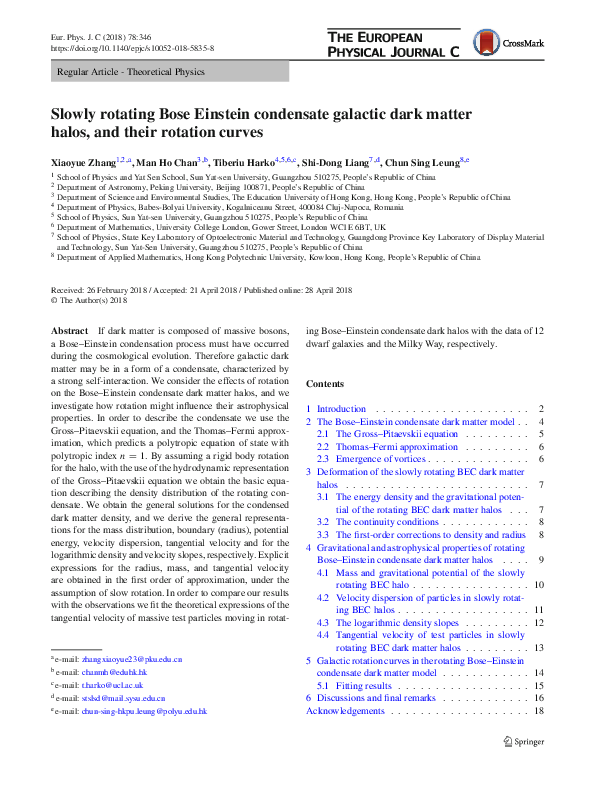 (PDF) Slowly rotating Bose Einstein condensate galactic dark matter ...