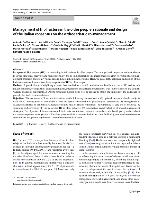 (PDF) Management of hip fracture in the older people: rationale and ...