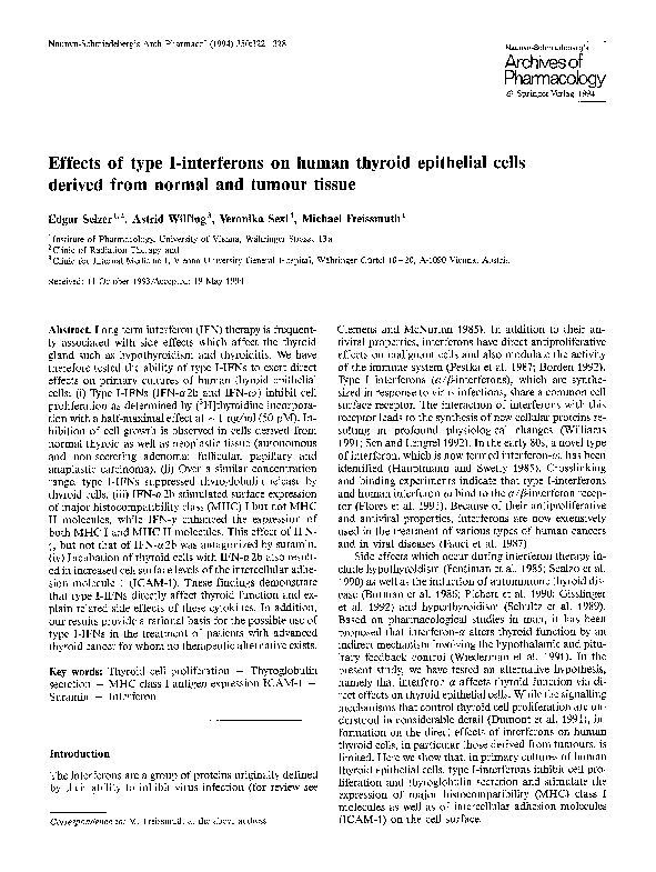 (PDF) Effects of type I-interferons on human thyroid epithelial cells ...