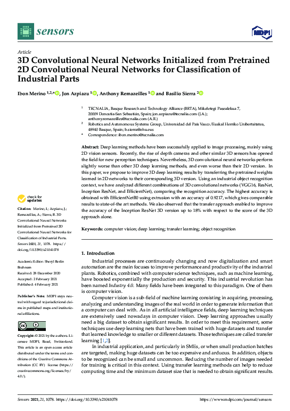 (PDF) 3D Convolutional Neural Networks Initialized from Pretrained 2D ...