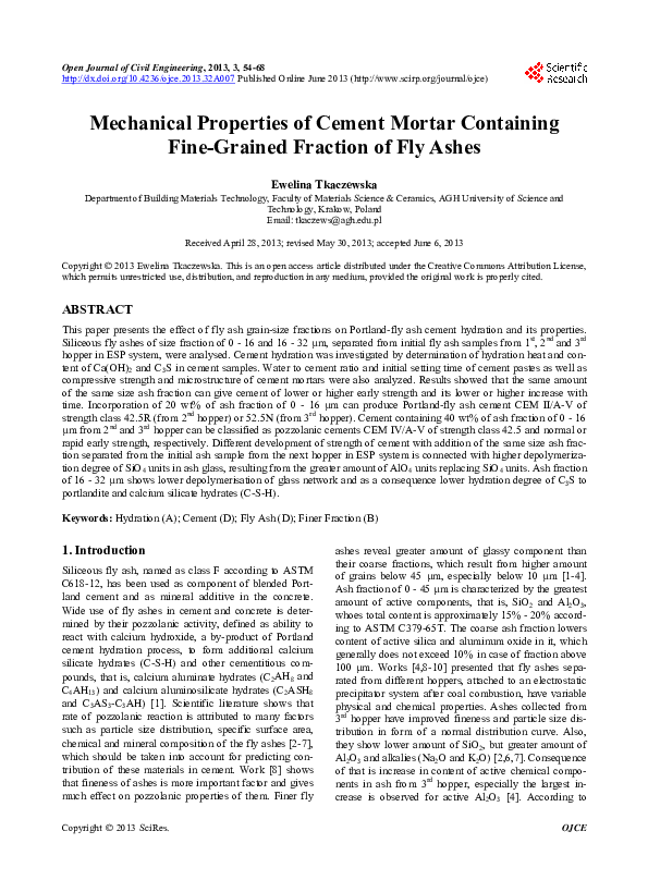 (PDF) Mechanical Properties of Cement Mortar Containing Fine-Grained ...