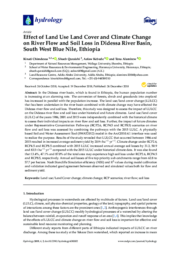 (PDF) Effect of Land Use Land Cover and Climate Change on River Flow ...