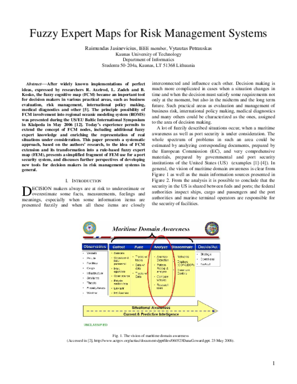 (PDF) Fuzzy expert maps for risk management systems