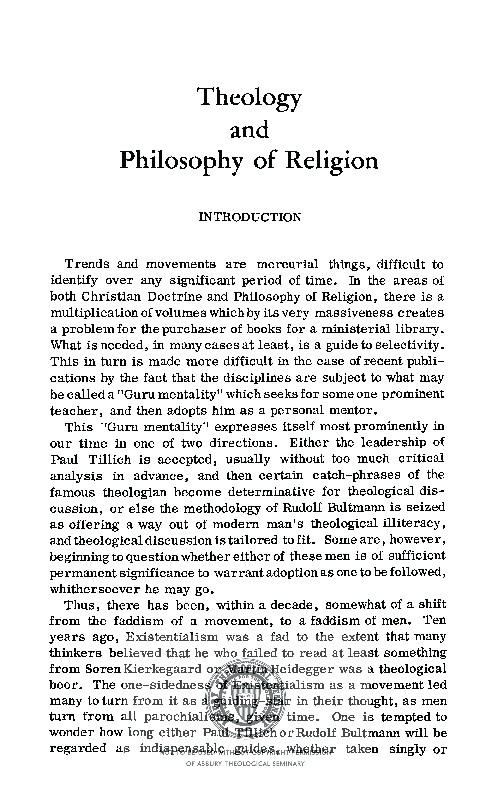 Pdf Theology And Philosophy Of Religion