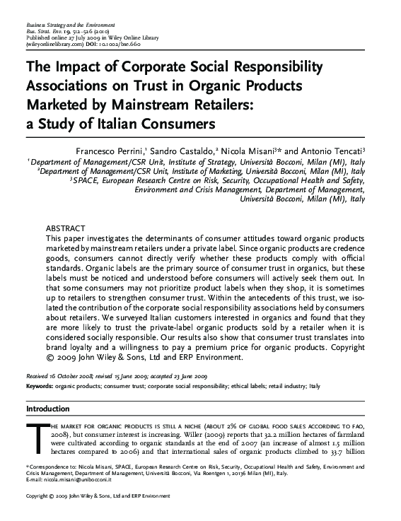 (PDF) The impact of corporate social responsibility associations on ...