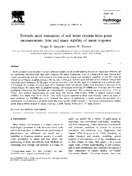 (PDF) Towards areal estimation of soil water content from point ...