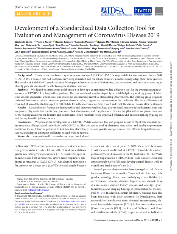 (PDF) Development of a Standardized Data Collection Tool for Evaluation ...