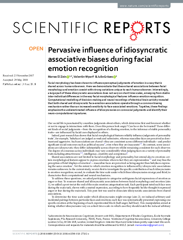 (PDF) Pervasive influence of idiosyncratic associative biases during ...